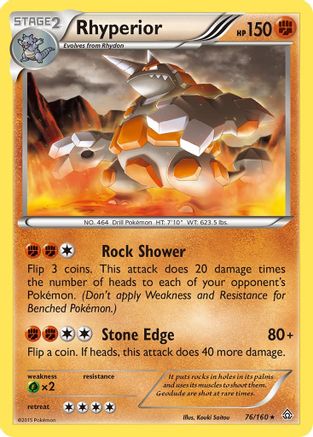Rhyperior  - Reverse Holofoil XY  Primal Clash - Rare