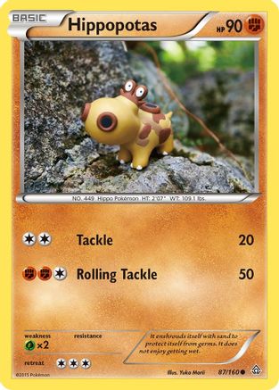 Hippopotas 087  - Reverse Holofoil XY  Primal Clash - Common