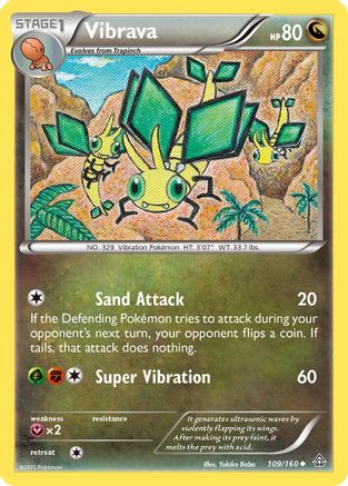 Vibrava  - Reverse Holofoil XY  Primal Clash - Uncommon