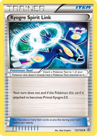 Kyogre Spirit Link 132  - Reverse Holofoil XY  Primal Clash - Uncommon