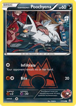Team Magma's Poochyena 017  Double Crisis - Common