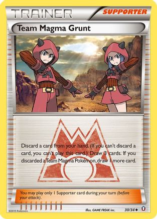 Team Magma Grunt 030  - Reverse Holofoil Double Crisis - Uncommon