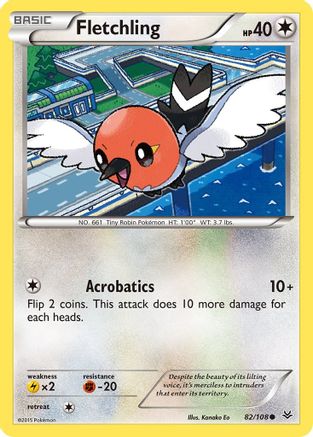 Fletchling 082  - Reverse Holofoil XY  Roaring Skies - Common