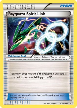 Rayquaza Spirit Link 087  - Reverse Holofoil XY  Roaring Skies - Uncommon